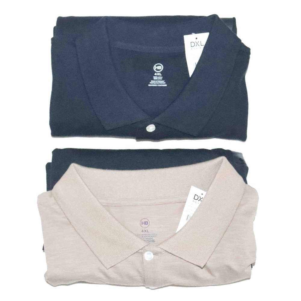 2 NEW‎ HB Short Sleeve Collared Polo Shirts Mens Size 3XL